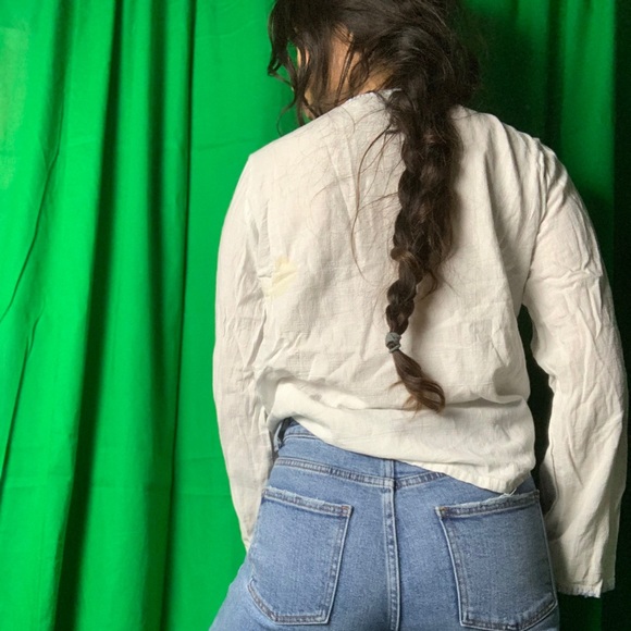 100% Cotton Bell sleeve gardener blouse - Picture 2 of 7